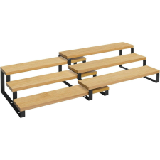 Songmics Bambusz fűszertartó 2 darabos szett, 3 szint, fekete 32x24x11/9cm papírárú, csomagoló és tárolóeszköz