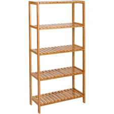 Songmics Bambusz polc fürdőszobai, konyhai tároló 5 szintes, natúr 130x26x60cm fürdőszoba bútor