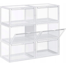 Songmics Cipősdobozok, 6 Db Egymásra Rakható Cipőrendező Átlátszó Ajtóval (LSP06CW XXX) bútor