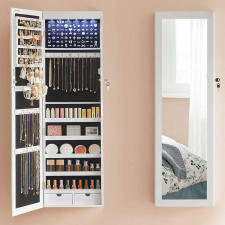 Songmics Elegáns ékszerszekrény, fehér bútor