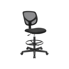 Songmics Ergonomikus Háló Rajzszék Fekete Lábtartóval forgószék