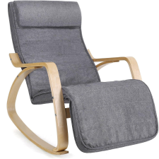Songmics Fa hintaszék, állítható lábtartóval, maximum 150kg, 55x122x84cm, sötétszürke bútor