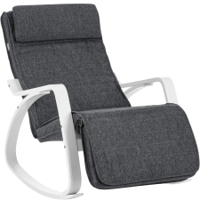 Songmics Fa hintaszék, állítható lábtartóval, maximum 150kg, 67x115x91cm, szürke és fehér bútor