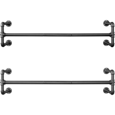 Songmics Fali ruhafogas 2 darab, fekete 110x30x29cm fürdőszoba kiegészítő