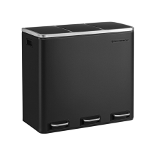 Songmics Hármas Szelektív Hulladékgyűjtő Pedálos Szemetes 3x18L Fekete szemetes