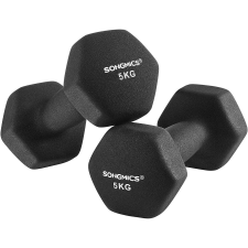 Songmics Neoprén súlyzók csúszásmentes fogantyúval 2x5 kg, fekete kézisúlyzó