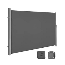 Songmics Oldalsó napellenző, kihúzható, 180 x 400 cm,  antracit kerti bútor