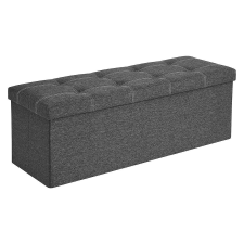 Songmics Puff, Tároló pad összecsukható ülés 110x38x38 cm, sötétszürke bútor