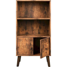 Songmics Retro könyvespolc, 2 szintes tárolószekrény ajtókkal, rusztikus barna (SGM-LBC09BX) bútor