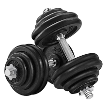 Songmics Szett 2 db öntöttvas súlyzó, 2 x 30 kg-os, fekete kézisúlyzó