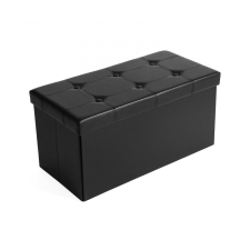 Songmics Tároló pad / tároló puff - Vasagle Loft - 76 x 38 cm (fekete) bútor