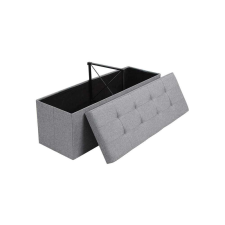 Songmics Ülésláda 120 L, 110 x 38 x 38 cm világosszürke bútor