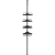 Songmics Zuhany sarokpolc, 4 szintes fürdőszobai zuhanypolc 85-305 cm, Fekete