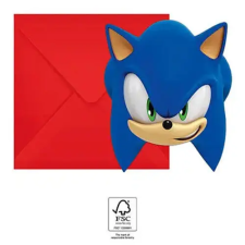  Sonic a sündisznó Sega party meghívó 6 db-os FSC party kellék