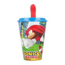 Sonic, a sündisznó Speedy szívószálas pohár, műanyag 430 ml üdítős pohár