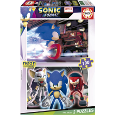 Sonic Prime világító puzzle 2x100 darabos készlet puzzle, kirakós