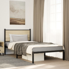  sonoma tölgy színű fém ágykeret matrac nélkül 100 x 200 cm ágy és ágykellék