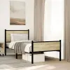  sonoma tölgy színű fém ágykeret matrac nélkül 90 x 200 cm