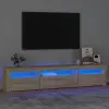  sonoma-tölgy színű TV-szekrény LED-lámpákkal 195x35x40 cm