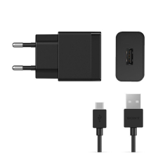 Sony hálózati töltő USB aljzat (5V / 2700mA, PD gyorstöltés támogatás + UCB20 Type-C kábel) FEKETE (UCH12_UCB20) mobiltelefon kellék