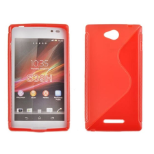 Sony Xperia C C2305, Szilikon tok, S-Case, piros tok és táska