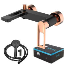SOTBE LOFT SVART rose gold fekete kádtöltő csaptelep + zuhanyszett csaptelep