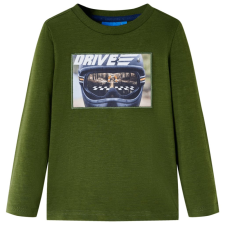  Sötét khaki hosszú ujjú gyerekpóló 140 gyerek póló