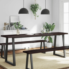  sötétbarna kezelt tömör asztallap 200x60x(2-4) cm bútor