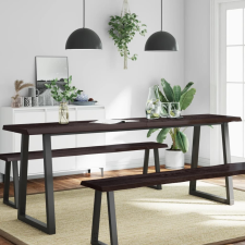  sötétbarna kezelt tömör asztallap 220x50x(2-4) cm bútor