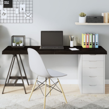  sötétbarna kezelt tömör tölgyfa asztallap 160x50x(2-6) cm bútor