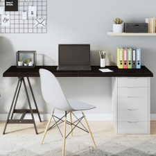  sötétbarna kezelt tömör tölgyfa asztallap 160x60x(2-4) cm bútor