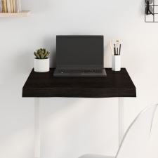  sötétbarna kezelt tömör tölgyfa asztallap 60x60x(2-6) cm bútor