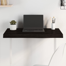  sötétbarna kezelt tömör tölgyfa asztallap 80x50x(2-6) cm bútor