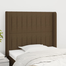 sötétbarna szövet fejtámla szárnyakkal 93x16x118/128 cm ágy és ágykellék