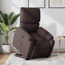  sötétbarna szövet felállást segítő dönthető fotel bútor