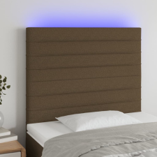  sötétbarna szövet LED-es fejtámla 90x5x118/128 cm ágy és ágykellék