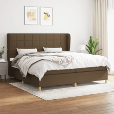  sötétbarna szövet rugós ágy matraccal 200 x 200 cm ágy és ágykellék