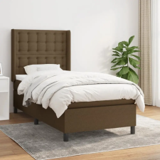  sötétbarna szövet rugós ágy matraccal 90 x 200 cm ágy és ágykellék