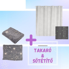 Sötétben világító takaró csillagokkal + Sötétben világító függöny STSF1 lakástextília