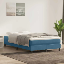  sötétkék bársony rugós ágy matrac nélkül 120x220 cm ágy és ágykellék