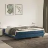  Sötétkék bársony rugós ágykeret 160x200 cm