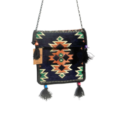  Sötétkék Kilim Válltáska