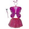  Sötétrózsaszín pillangó jelmez tüll szoknyával, 4 részes