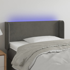  sötétszürke bársony LED-es fejtámla 103 x 16 x 78/88 cm ágy és ágykellék