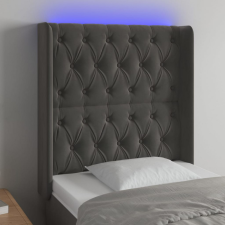  Sötétszürke bársony LED-es fejtámla 83x16x118/128 cm ágy és ágykellék