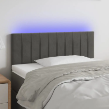  Sötétszürke bársony LED-es fejtámla 90x5x78/88 cm ágy és ágykellék