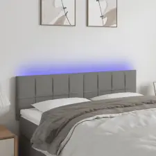  Sötétszürke szövet LED-es fejtámla 144x5x78/88 cm ágy és ágykellék