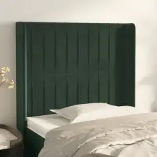  sötétzöld bársony fejtámla szárnyakkal 103x16x118/128 cm ágy és ágykellék