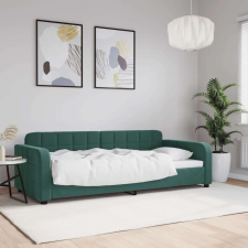  Sötétzöld bársony kanapéágy 90x200 cm bútor