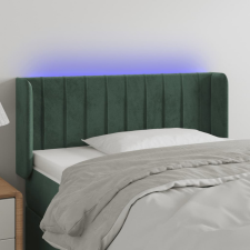 sötétzöld bársony LED-es fejtámla 83 x 16 x 78/88 cm ágy és ágykellék